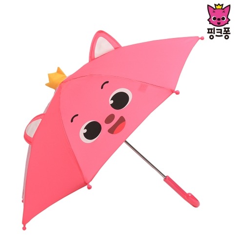 40우산 핑크퐁 패턴입체_핑크