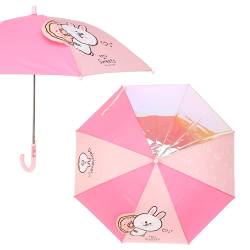53우산 라인프렌즈 도넛입체홀로그램_핑크