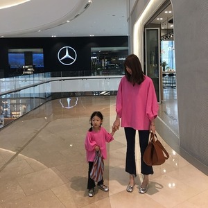 맘커플_봄/가을 호박 벌룬티셔츠 엄마랑 아이랑 커플룩